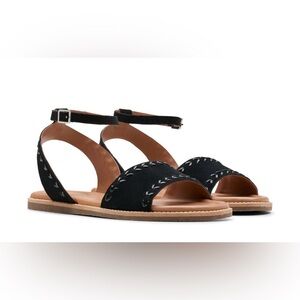 Clark’s Black Strappy Sandals with Tan Sole